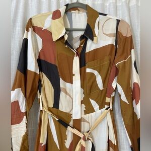 Whimsy Row long sleeve button-down collared maxi dress size medium